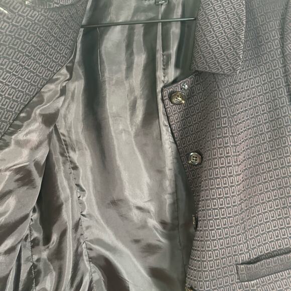 Tahari Womens Wallace Black Brown Blazer Pencil Skirt Set Geometric Print Sz 6 - Picture 7 of 11